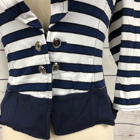 WHBM Navy Stripe Blazer - Picture 2 of 8